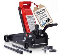Arebos Martinetto idraulico di manovra 3T | Altezza di sollevamento 130-508 mm | 2 supporti in gomma | Martinetto | Cavalletto KFZ Auto PKW