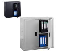 AREBOS Armadio Ufficio in Acciaio | Schedario e Armadio di Stoccaggio | 90x90x40 cm | 1 Ripiano Regolabile in Altezza | Colore Argento