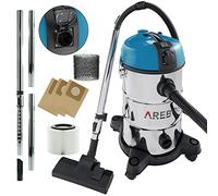 AREBOS Aspirapolvere industriale 1300 W secco e umido 30 L | Bidone aspiratutto e aspiracenere | Per polvere, liquidi e pulizia auto | Blu