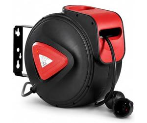Arebos Avvolgicavo automatico | 15 m + 1,5 m di lunghezza | Montaggio a parete | Orientabile lateralmente a 180° | Materiale di montaggio incluso