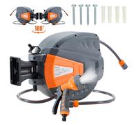 AREBOS avvolgitubo giardino 30 m automatico girevole 180 gradi 9 funzioni