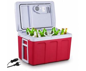 AREBOS Borsa frigo da 40 Litri | per Raffreddare e Mantenere al Caldo | Mini Frigo per Auto, Camion, Barca e Camper | con modalità Eco |12/230 V e Presa | Frigoriferi Portatile Elettrico | Rosso