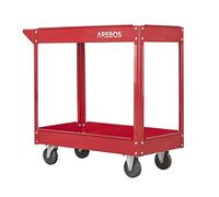AREBOS Carrello da officina Carrello a rulli Carrello di montaggio 2 scomparti