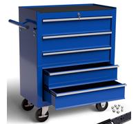 AREBOS Carrello da officina, porta utensili, cassetta attrezzi, 5 scomparti
