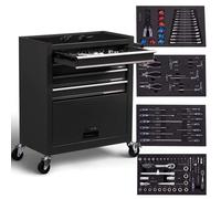 AREBOS Carrello Degli Attrezzi Con 4 Cassetti Carrello da Officina inkl.Utensili