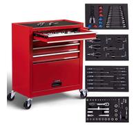 AREBOS Carrello Degli Attrezzi Con 4 Cassetti Carrello da Officina con Utensili