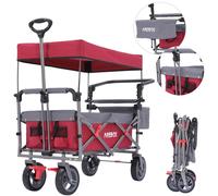 AREBOS Carrello mano Premium con tetto Carrello trasporto Carrello porta atrezzi