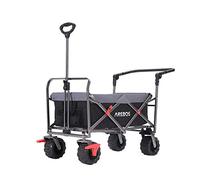 Arebos Carrello pieghevole a mano | Carrello di trasporto e per attrezzi, con 2 borse a rete, freno ruote anteriori, manico telescopico, portata fino a 100 kg | Nero