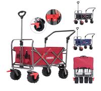 AREBOS Carrello a mano | Carrello da trasporto | Barra di spinta | Pieghevole