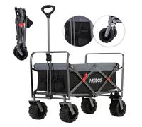AREBOS Carrello pieghevole con tetto, capacità 100 kg con tasche laterali nero