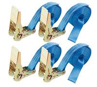 Arebos Cinghia a cricchetto | dura tracolla cinghia | tracolla pezzo 4mx25 mm | collo del piede 800daN | 4 Pack