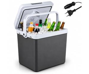 AREBOS Contenitore refrigerante da 25 litri, per raffreddare e mantenere il caldo, mini frigo | termoelettrico | con modalità ECO | 12/230 V per auto e presa | frigo elettrico | Antracite