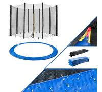 Arebos Trampolino e rete | Rete di Sicurezza | 244, 305, 366, 396, 430, 460 e 490 cm/per 6 e 8 aste, Blu/Nero, 396 cm, Rete per 8 pali