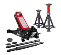 Arebos 3T Martinetto idraulico di manovra piatto | Martinetto 2X | Capacità di carico 3 tonnellate | 3 supporti | Martinetto per officina e hobby | Cavalletto per auto