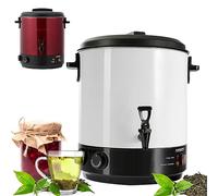 Arebos Cuocitore automatico per conserve 1800 W | Pentola per conserve 28 L | con timer, termostato e protezione da surriscaldamento | regolabile in continuo 30-110°C | Bianco