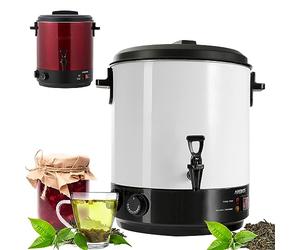 Arebos Cuocitore automatico per conserve 1800 W | Pentola per conserve 28 L | con timer, termostato e protezione da surriscaldamento | regolabile in continuo 30-110°C | Bianco