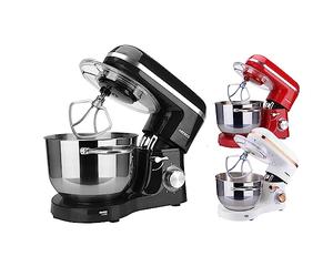 Arebos Impastatrice Robot da Cucina 1500W | Nero | Mixer Cucina 6L | Basso Rumore | Multifunzione Impastatore Planetario Professionale con Ganci, Frullare | 6 Velocità con Impulso Regolabile