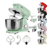 Arebos Impastatrice Robot da Cucina Retro 1800W | Verde | Mixer Cucina 6L | Multifunzione Impastatore Planetario Professionale con Ganci, Frullare | 6 Velocità con Impulso Regolabile