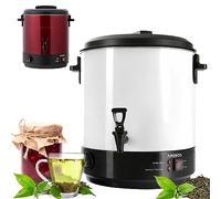Arebos Macchina per conserve da 2500 W | pentola da 28 l | con termostato e protezione da surriscaldamento | regolazione continua della temperatura 30-100 °C | fornello per vin brulé | Bianco