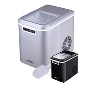 Arebos Macchina per cubetti di ghiaccio | Ice Cube Maker | 12 kg / 24 h | Tempo di produzione 10-15 minuti | 2 dimensioni dei cubetti di ghiaccio | Serbatoio dell'acqua da 2,2 litri | Argento