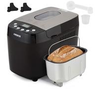 Arebos Macchina per il Pane 1500 g | 15 Programmi | 850 W | LCD | Bianco | Macchina del pane con 15 programmi e 2 ganci per impastare | timer e LCD | 3 livelli di doratura | 850 W | senza glutine