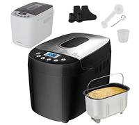 Arebos Macchina per il pane 1500 g | con 15 programmi | 2 ganci per impastare | timer | display LCD | 3 livelli di doratura e dimensioni del pane | 850 W | Nero