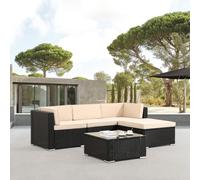 AREBOS® Mobili da giardino in polyrattan Gruppo di sedute Nero