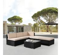 AREBOS® Mobili da giardino in polyrattan set da giardino gruppo salotto nero
