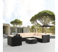 AREBOS® Mobili da giardino in polyrattan set da giardino gruppo salotto nero
