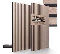 Arebos Pannelli Acustici 120×60 cm | Set da 2 Pannelli Lamellari Effetto Legno | Pareti & Soffitti | Alto Assorbimento Sonoro | Facili da Montare e Tagliare su Misura | Design Moderno