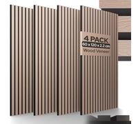 AREBOS Pannelli acustici, 120 x 60 cm, parete a lamelle effetto legno, per parete e soffitto, moderno pannello da parete con elevato assorbimento acustico, facile da montare e ritagliabile, set da 4