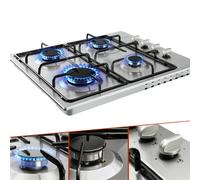 AREBOS Piano cottura a gas|4fuochi|Vetroceramica|Include griglie e fiamma pilota