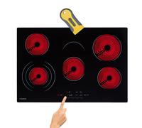 AREBOS Piano cottura in vetroceramica autosufficiente 5 zone di cottura 77 cm