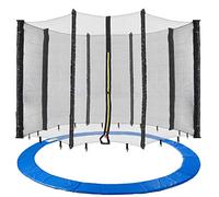 Arebos Rete di Sicurezza per Trampolino 396 cm con 8 Pali | Copertura Bordo Resistente ai Raggi UV e Idrorepellente | Rete di Ricambio per Trampolino da Giardino
