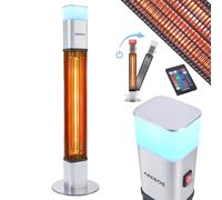 AREBOS Riscaldatore Da Stand 1500 W incl. 16 Colori Di Luce LED Con Telecomando