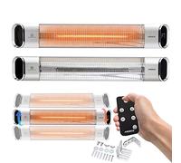 Arebos Riscaldatore radiante a infrarossi 2000 W | con telecomando | 2 impostazioni di calore | inclinazione 60° incl. materiale di montaggio | argento