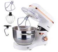 Arebos Impastatrice Robot da Cucina 1500W | Bianca | Mixer Cucina 6L | Basso Rumore | Multifunzione Impastatore Planetario Professionale con Ganci, Frullare | 6 Velocità con Impulso Regolabile