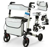 AREBOS rollator in alluminio pieghevole e leggero, ausilio per la deambulazione