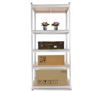 AREBOS Scaffale Metallo 875kg 200x90x45cm 5 Ripiani MDF Garage Cantina Senza Vit