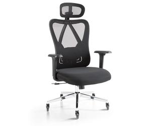 AREBOS Sedia da Ufficio Ergonomica | Poltrona da Scrivania con Poggiatesta Regolabile 3D, Braccioli 3D, Supporto Lombare 2D, Funzione Oscillante | Sedia Girevole in Mesh | Supporto Schiena | 136 kg