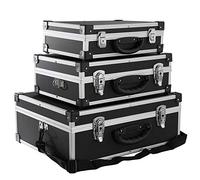 Arebos Set 3 Valigette Alluminio | Valigetta Porta Attrezzi | Universale | Set di 3 valigie in alluminio con serratura | maniglia e cinghia | valigia porta oggetti e attrezzi | uso universale