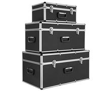 Arebos Set 3 Valigie Alluminio 200 L | Valigia Porta Attrezzi | Flight Case | Set 3 valigie in alluminio | Chiudibili a chiave | Impermeabili | Baule porta attrezzi | Maniglie di trasporto incluse