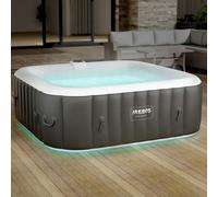 AREBOS Spa Gonfiabile TENERIFE 6 Posti LED 130 Getti Aria 40°C da Giardino