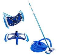 Arebos Spazzola per piscina | detergente per piscina | detergente per pavimenti | spazzola di aspirazione | asta telescopica | aspiratore per piscina | aspiratore manuale per piscina
