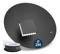 AREBOS Tappetino Protettivo per Piscina e Spa Ø 200 cm | Tappeto Eva Puzzle Rotondo per Vasca idromassaggio | Isolante e Antiscivolo | per Spa gonfiabili da Esterno