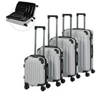 AREBOS Valigia da viaggio Set di 4 valigie a guscio duro Trolley S-M-L-XL Set