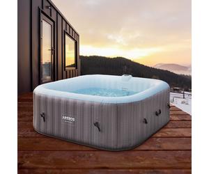 AREBOS Vasca Idromassaggio Gonfiabile Termale Benessere Riscaldamento 185x185cm