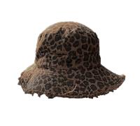 Arecobticy Cappello da sole retrò unisex leopardi modello a tesa larga per esterni protezione dal sole copricapo con stampa animalier primavera o cappello alla moda leopardi stampa secchio, Marrone