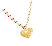 Arecobticy Collana con ciondolo a forma di frutta, in vetro, con catena di lunghezza regolabile per aggiungere un colore elegante al tuo look, fatto a mano, Misura unica, come descritto, come