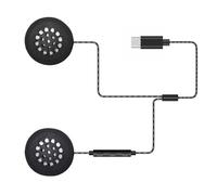 Arecobticy Cuffie impermeabili per casco da bicicletta, con riduzione attiva del rumore, stereo, design anti-interferenza, connettività di tipo C, per moto Outdoo, caschi, cuffie con cancellazione del